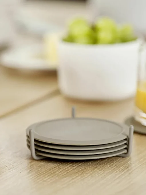Siliconen onderzetters Plain met standaard, 6 stuks
