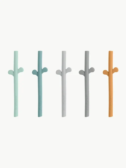 Siliconen rietjes Peekaboo, set van 5