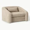 Slaapfauteuil Eliot uit teddy-bouclé