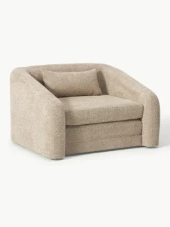 Slaapfauteuil Eliot uit teddy-bouclé