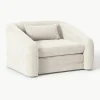 Slaapfauteuil Eliot uit teddy-bouclé