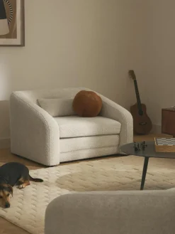Slaapfauteuil Eliot uit teddy-bouclé