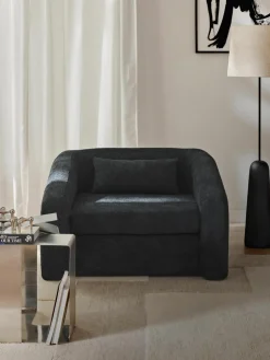 Slaapfauteuil Eliot uit teddy-bouclé
