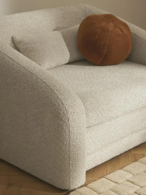 Slaapfauteuil Eliot uit teddy-bouclé