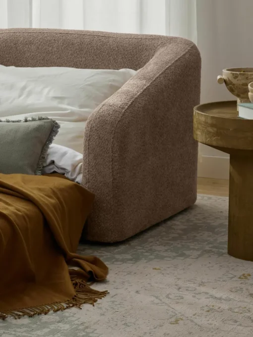 Slaapfauteuil Eliot uit teddy-bouclé