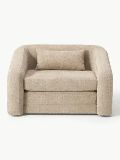 Slaapfauteuil Eliot uit teddy-bouclé