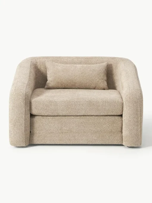 Slaapfauteuil Eliot uit teddy-bouclé