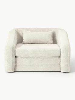 Slaapfauteuil Eliot uit teddy-bouclé