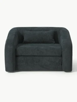 Slaapfauteuil Eliot uit teddy-bouclé
