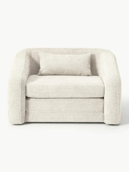 Slaapfauteuil Eliot uit teddy-bouclé