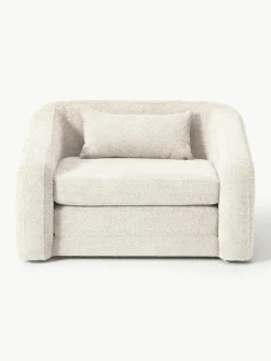 Slaapfauteuil Eliot uit teddy-bouclé