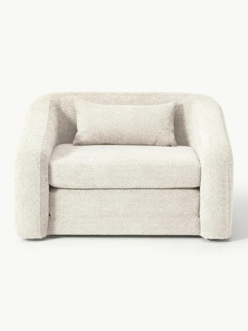 Slaapfauteuil Eliot uit teddy-bouclé