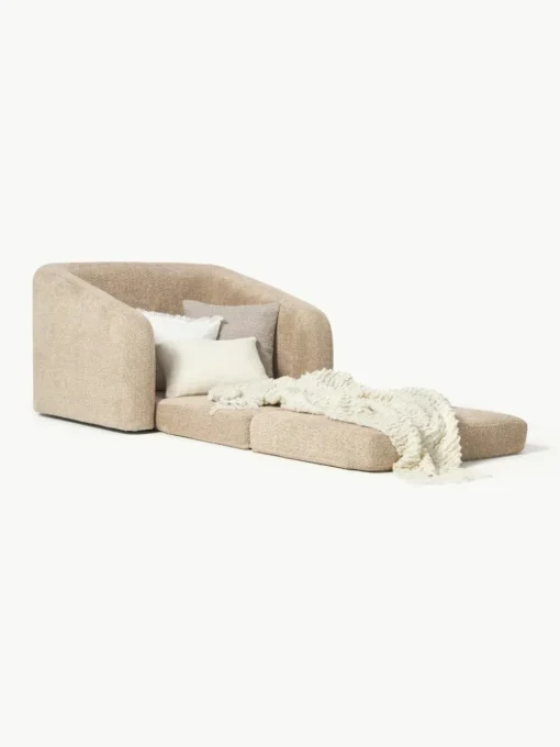 Slaapfauteuil Eliot uit teddy-bouclé