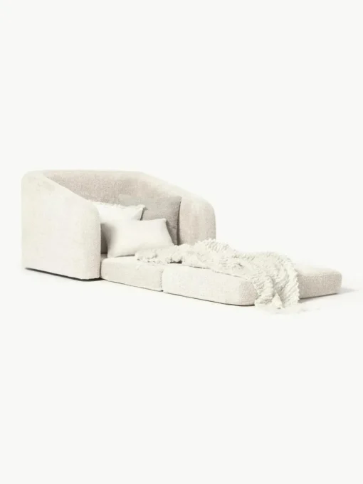 Slaapfauteuil Eliot uit teddy-bouclé