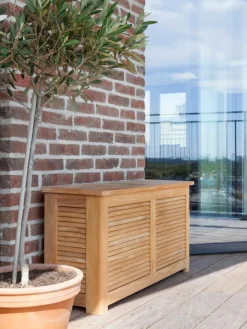 Smalle opbergkist Storage van teakhout