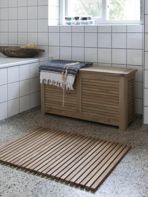 Smalle opbergkist Storage van teakhout