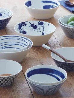 Snackschaaltjes Pacific blauw van porselein, set van 6