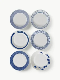 Soepbord Pacific blauw van porselein, set van 6