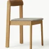 Stapelbare stoelen Blueprint van eikenhout met zitkussen, 2 stuks