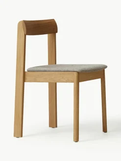 Stapelbare stoelen Blueprint van eikenhout met zitkussen, 2 stuks