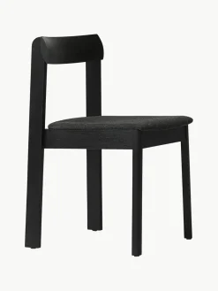 Stapelbare stoelen Blueprint van eikenhout met zitkussen, 2 stuks