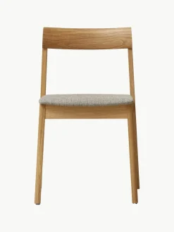 Stapelbare stoelen Blueprint van eikenhout met zitkussen, 2 stuks