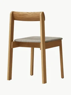 Stapelbare stoelen Blueprint van eikenhout met zitkussen, 2 stuks