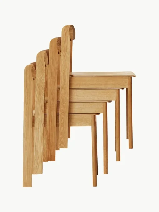 Stapelbare stoelen Blueprint van eikenhout, 2 stuks