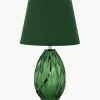 Tafellamp Crystal Velvet met glazen voet