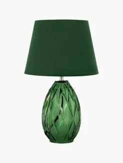 Tafellamp Crystal Velvet met glazen voet