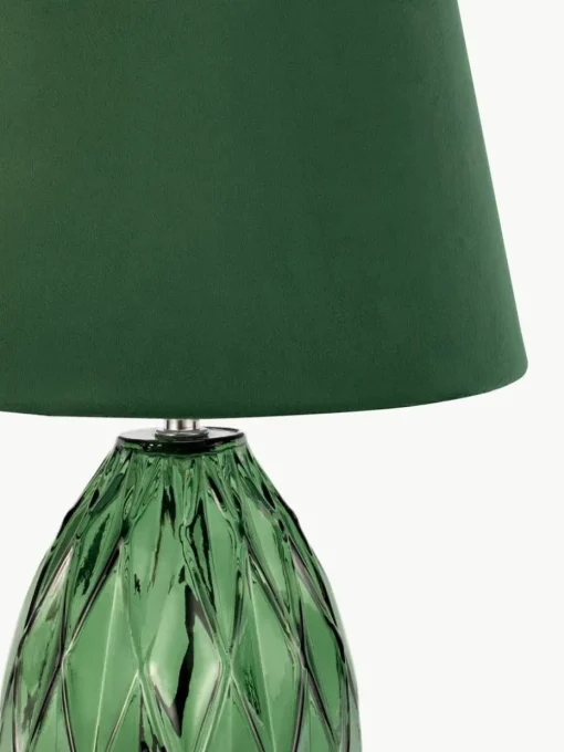 Tafellamp Crystal Velvet met glazen voet