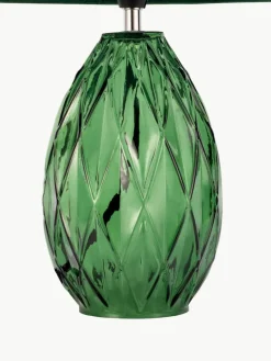 Tafellamp Crystal Velvet met glazen voet