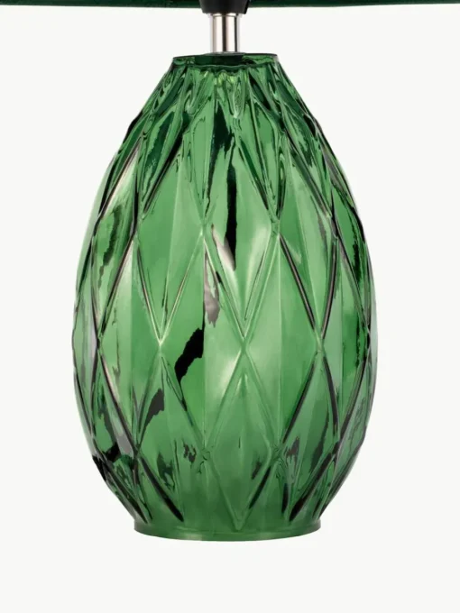 Tafellamp Crystal Velvet met glazen voet