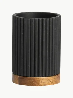 Tandenborstelbeker Laura met houten decoratie