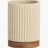 Tandenborstelbeker Laura met houten decoratie