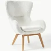 Teddy fauteuil Wing met houten poten