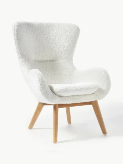 Teddy fauteuil Wing met houten poten