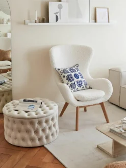 Teddy fauteuil Wing met houten poten