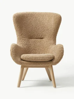 Teddy fauteuil Wing met houten poten