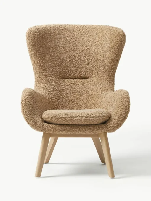 Teddy fauteuil Wing met houten poten