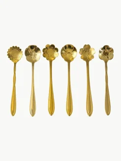 Theelepel Flower in verschillende vormen, set van 6