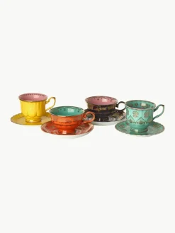 Theemokken Grandpa met schoteltjes, set van 4