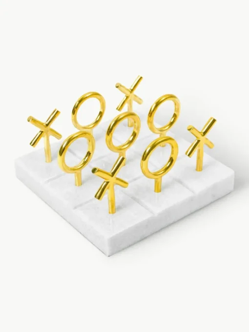 Tic-Tac-Toe spel Gold van marmer