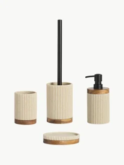 Toiletborstel Laura met houten decoratie