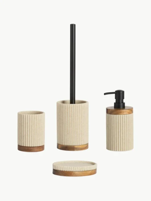 Toiletborstel Laura met houten decoratie
