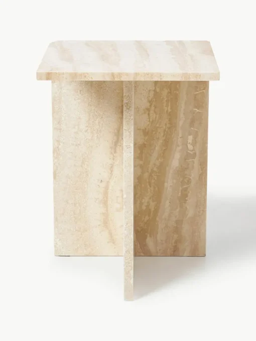 Travertijn bijzettafel Distinct met twee tafelbladen
