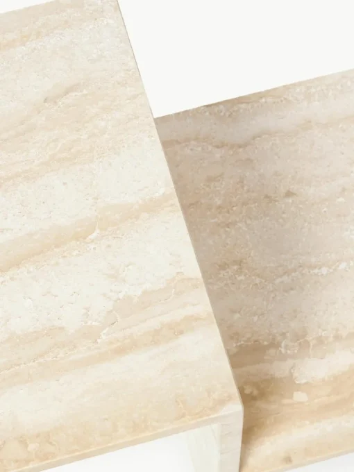 Travertijn bijzettafel Distinct met twee tafelbladen