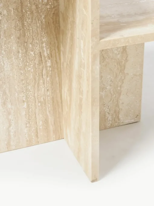 Travertijn bijzettafel Distinct met twee tafelbladen