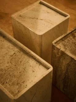 Travertin bijzettafel Pietra