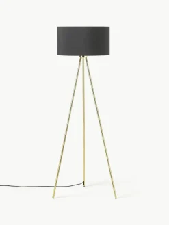 Tripod vloerlamp Cella met stoffen lampenkap